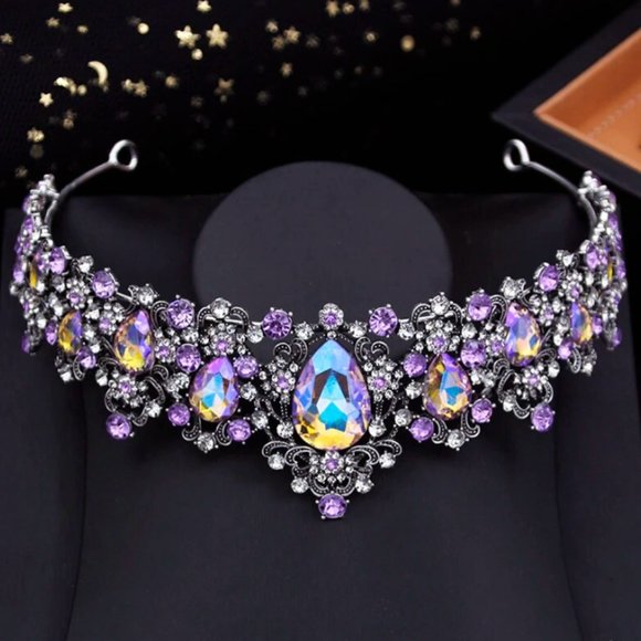 Elegant Purple and Silver Tiara - Picture 2 of 5